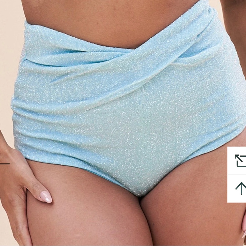 High waist bottoms crystal blue